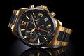 Golden wrist watch