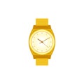 Golden wrist Watch on white field