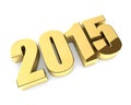 Golden 2015 year figures Royalty Free Stock Photo