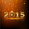 Golden 2015 year greeting card
