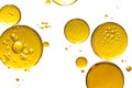 Golden yellow bubble oil, abstract