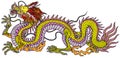 Golden or Yellow Chinese dragon. Mythological East Asian creature