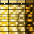 Golden Yellow Light Gold Bronze and Dark Brown Metallic Gradient Bundle Royalty Free Stock Photo