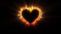 Golden color shockwave heart shaped Valentine`s Day explosion copy space 60 fps