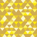 Golden yellow seamless geometric triangle pattern background vintage memphis 90s style vector illustration trendy abstract Royalty Free Stock Photo