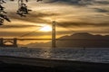 The Golden Gate Bridge at sunset - amazing architectural structure