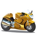 Golden Yellow Superbike Cartoon