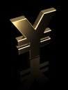 Golden yen symbol Royalty Free Stock Photo
