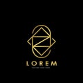Golden Z Initial letter Logo Vector Design Concept Geometrical Line Royalty Free Stock Photo