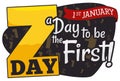 Golden Z Letter, Ribbon and Greeting Sign for Z Day, Vector Illustration