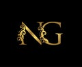 NG Letter Classy Floral Logo