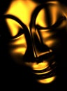 Golden zen buddha in the dark 02