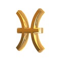 Golden zodiac sign Pisces