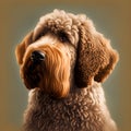 Goldendoodle Dog, Generative AI Illustration
