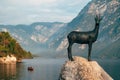 Goldenhorn (Zlatorog) statue near the Lake Bohinj is a reference to a popular Slovenian