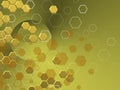 GOLDENISH TECH Hexagons in differnts shaphes OVER BRIGHT bACKGROUND Royalty Free Stock Photo