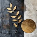 Goldenleaf painting Royalty Free Stock Photo