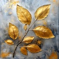 Goldenleaf painting Royalty Free Stock Photo