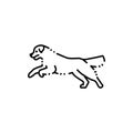 Golder retriever jumping color line icon. Pictogram for web page