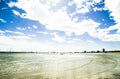 Goldern wave in st.kilda beach Royalty Free Stock Photo