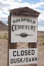 Goldfield cemetery sign Royalty Free Stock Photo