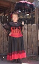 A Goldfield Ghost Town Lady in Red, Arizona Royalty Free Stock Photo