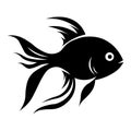 Goldfish black vector icon on white background Royalty Free Stock Photo