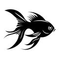 Goldfish black vector icon on white background Royalty Free Stock Photo