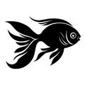 Goldfish black vector icon on white background Royalty Free Stock Photo