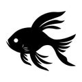 Goldfish black vector icon on white background Royalty Free Stock Photo