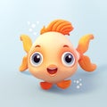 Goldfish Character Illustration For Desktop Application Or Animation