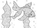 Goldfish Coloring book vector for adults