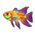 Goldfish isolated on a white background,  watercolor style Royalty Free Stock Photo