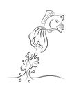 Goldfish jumping Royalty Free Stock Photo