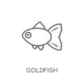 Goldfish linear icon. Modern outline Goldfish logo concept on wh