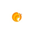 Goldfish logo golden fish round emblem for seafood restaurant or fish shop, aquarium animal circle icon