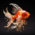 A goldfish made of beautiful gemstones. Pet. Decorations. Illustration, Generative AI Royalty Free Stock Photo