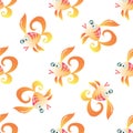 Goldfish marine seamless pattern background