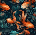 Goldfish pattern otherworldly fashion,