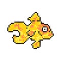 Goldfish, Pixel Art Symbol Isolated On White Background. Pet Animal.popular Aquarium Fish Royalty Free Stock Photo