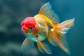 A goldfish swimming in an aquarium