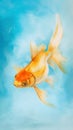 Goldfish Swimming in Blue Water