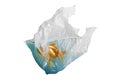 Goldfish trapped in plastic bag