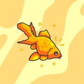 goldfish vector illustration. flat cartoon