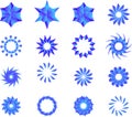 Blue Mandala Stars SnowFlakes