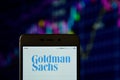Goldman Sachs logo seen displayed on smart phone