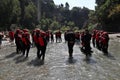 Gole dell\'Alcantara - Gruppo di escursionisti fluviali prima della partenza