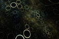 Goleden rings fractal render on black canvas