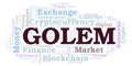 Golem cryptocurrency coin word cloud.