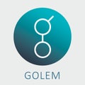 Golem GNT decentalized worldwide supercomputer and criptocurrency vector logo Royalty Free Stock Photo